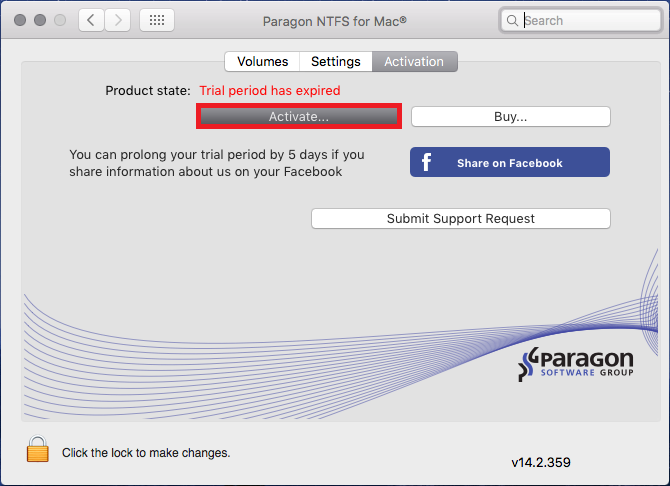 could not load paragon ntfs for mac ® os x preference pane.